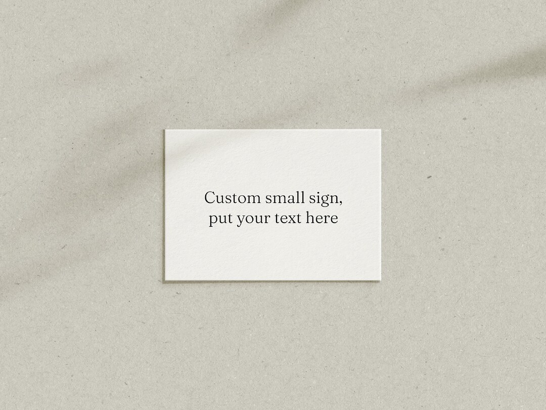 Simple Sign Sample Elegant Custom Small Sign Template, Romantic and Minimalist, Digital ...