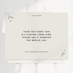 Plantilla de cartel grande personalizado, dibujada a mano, para una boda moderna y minimalista, descarga digital (jardín)