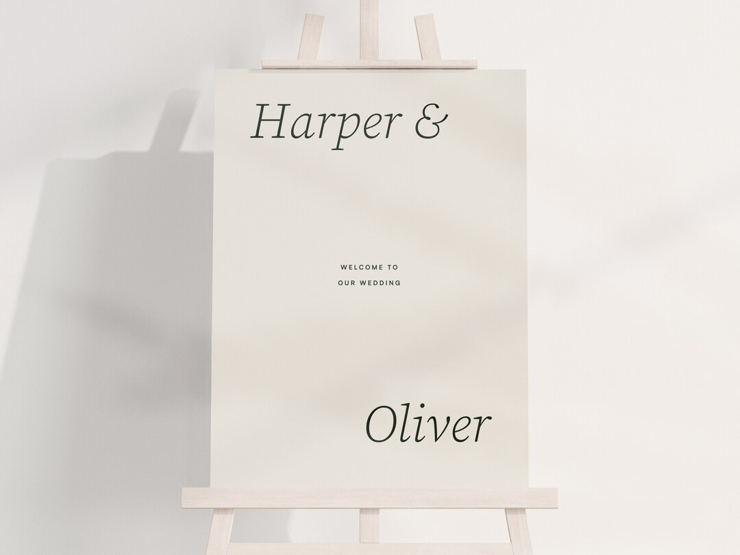 Minimalist Welcome Sign Template for Effortless and Modern Wedding ...