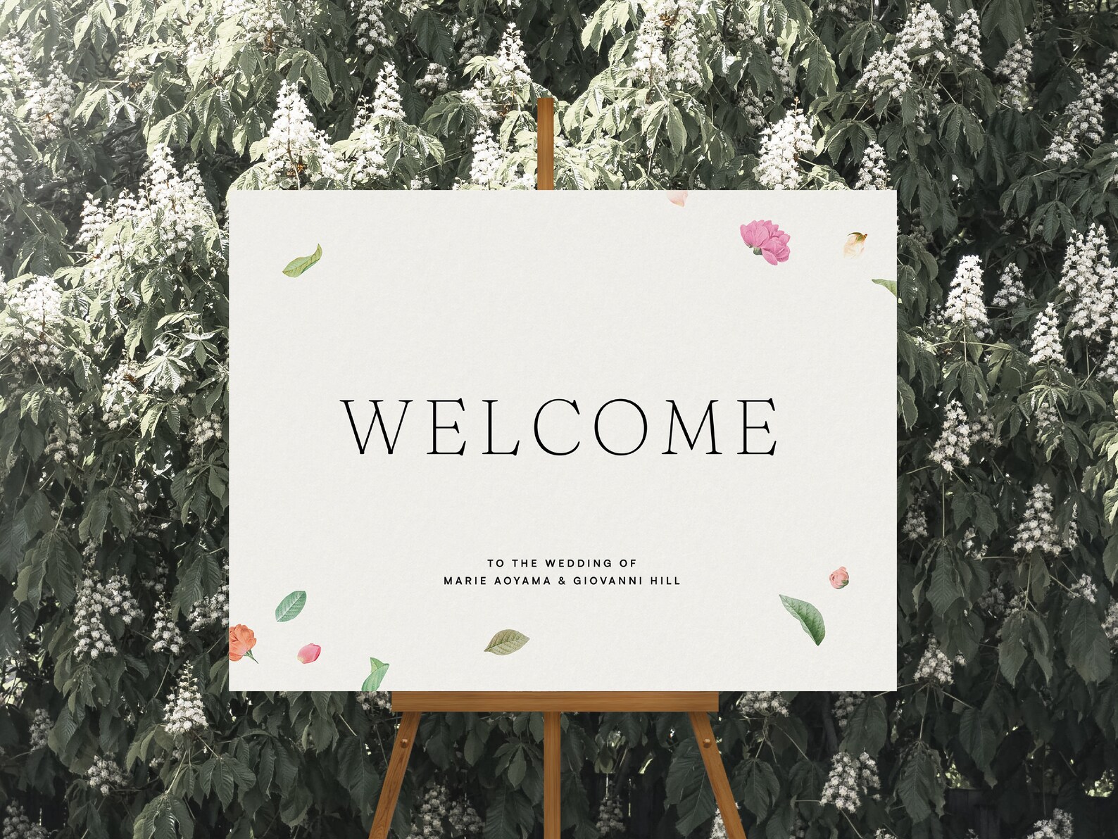 ROSA modern Floral Wedding Welcome Sign Template • Instant Digital ...
