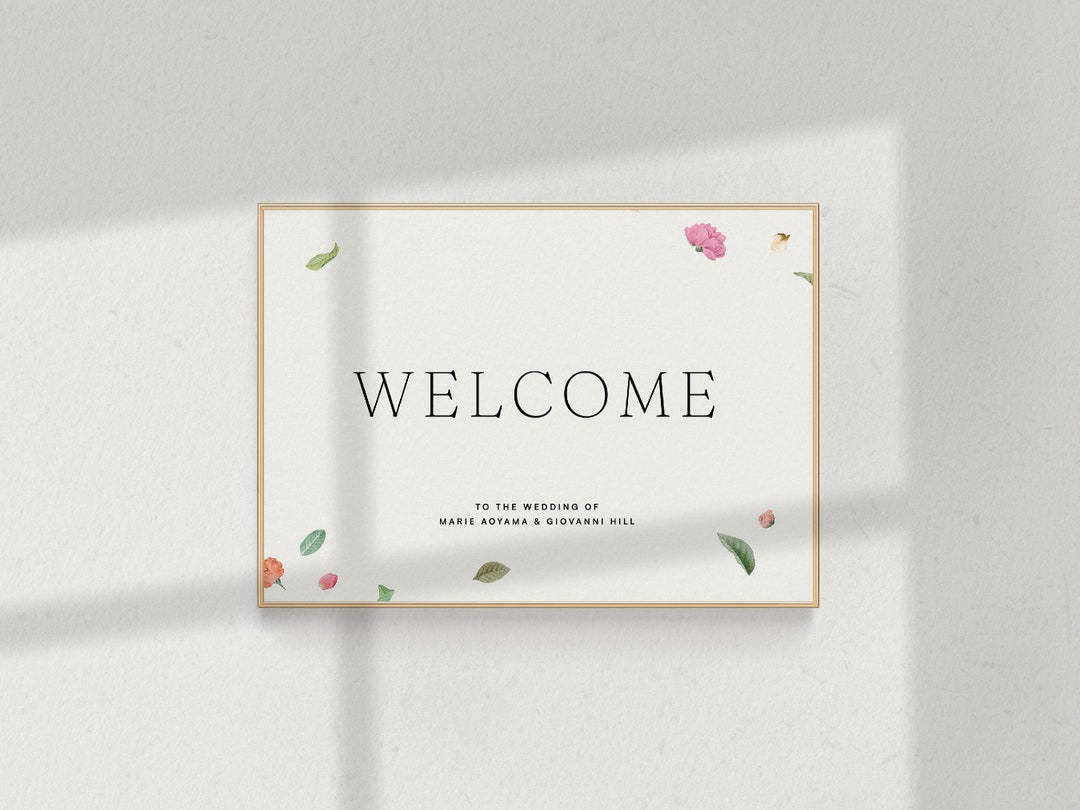 Welcome Rosa ROSA modern Floral Wedding Welcome Sign Template • Instant Digital ...
