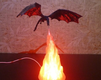 Color Changing Fire Breathing Dragon Lamp