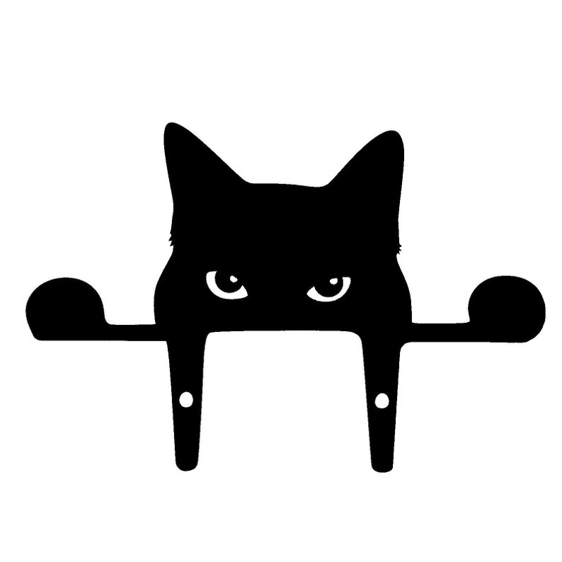 3D Printed Peeping Peeking Black Cat Wall Art Hanging Etsy Canada