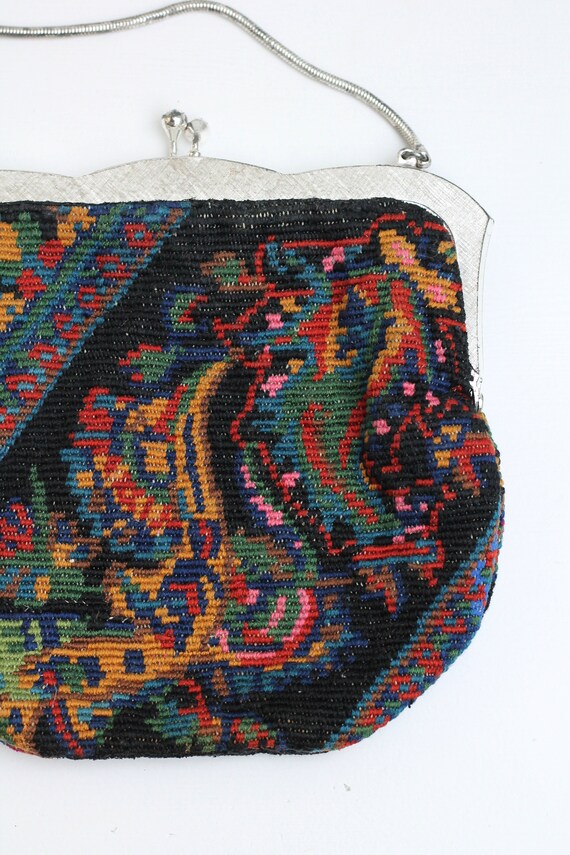 1930s Vintage handmade tapestry purse, mid-centur… - image 6