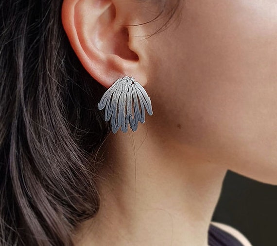 Rhodium Phoenix Feather Earrings | Contemporary Elegance Meets Cultural  Heritage|Light Stone