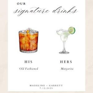 Personalized Wedding Bar Menu Digital File