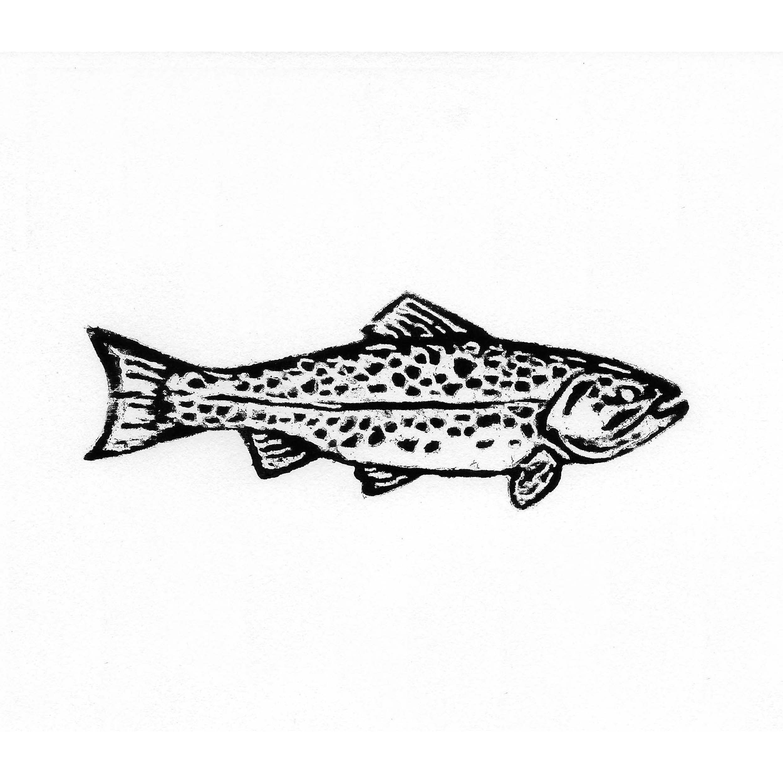Rainbow Trout - Woodblock Print - 6x8 - Etsy