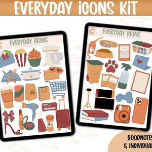 Digital Sticker Kit| Everyday Icons- September 2023| Goodnotes Files & PNGs- Digital Planner
