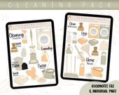 Cleaning Digital Sticker Kit- Spring Cleaning- Goodnotes Files & PNGs- Digital Planner