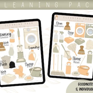 Cleaning Digital Sticker Kit- Spring Cleaning- Goodnotes Files & PNGs- Digital Planner