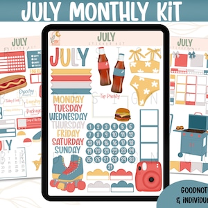 July Digital Sticker Kit 2023- BBQ- Goodnotes Files & PNGs- Digital Planner