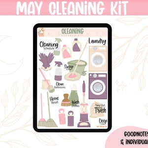 Cleaning Digital Sticker Kit- May - Goodnotes Files & PNGs- Digital Planner