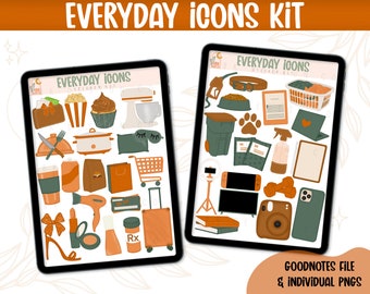 Digital Sticker Kit| Everyday Icons- September 2022| Goodnotes Files & PNGs- Digital Planner