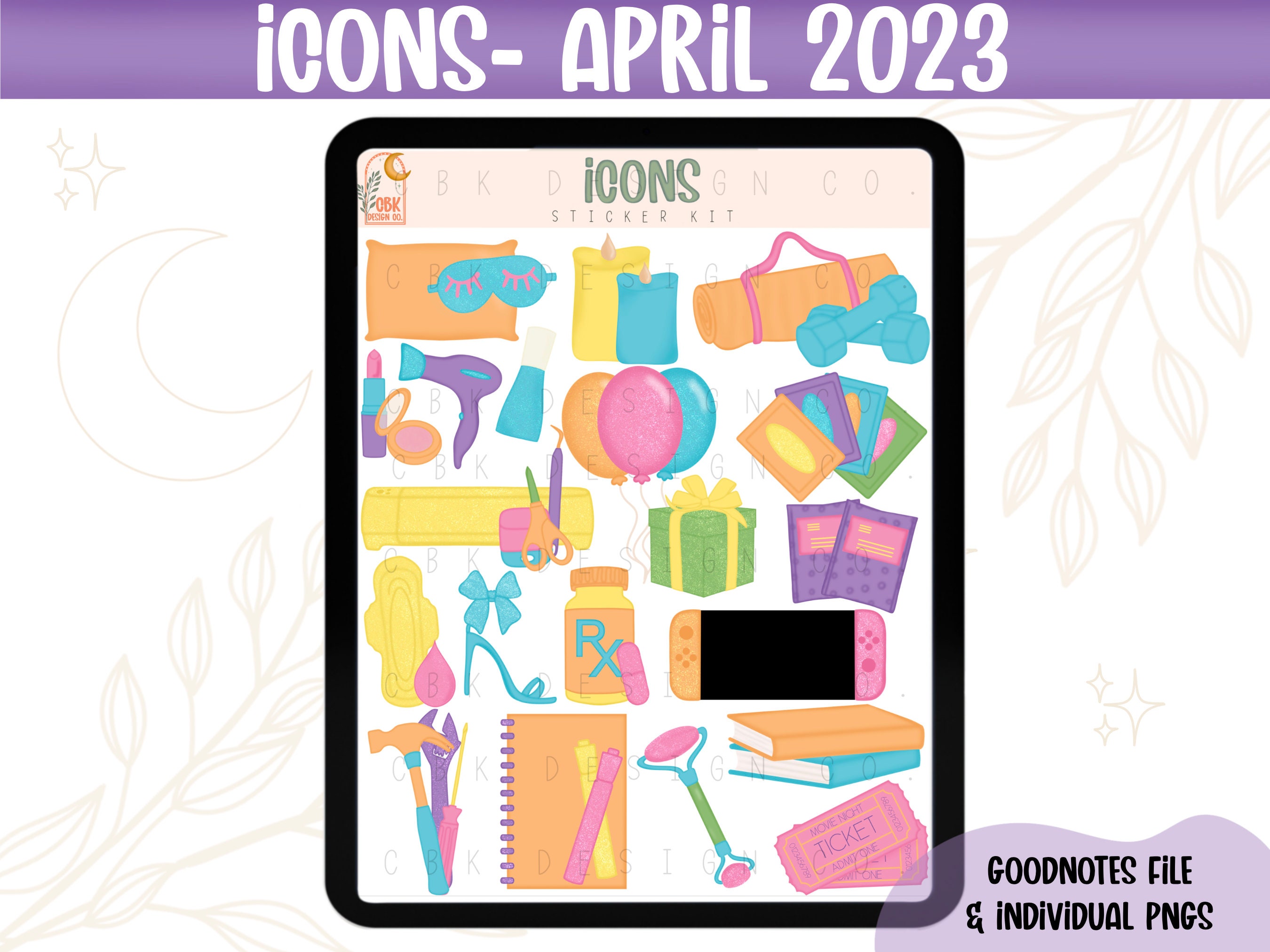 Digital Sticker Kit| Icons- April 2023 | Goodnotes Files & Pngs ...