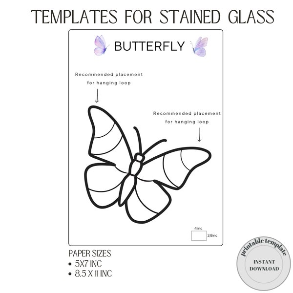 Butterfly Stained Glass Patterns, Butterfly Suncatcher Vitray Template