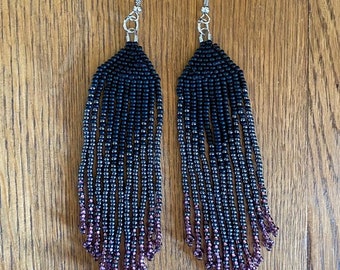 Amethyst Fringe Earrings - Standard