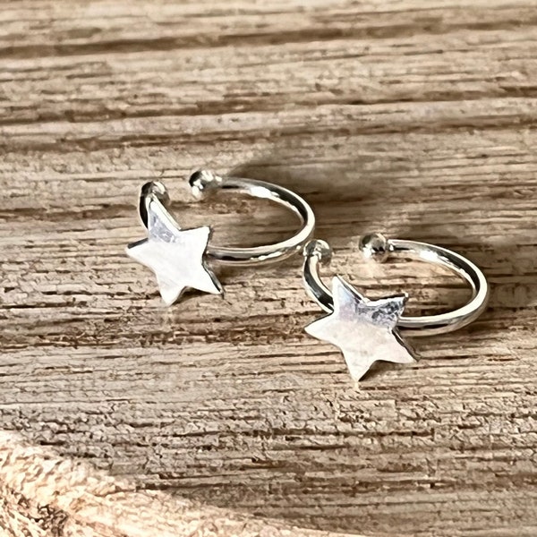 Pair of Sterling Silver Star ear cuffs