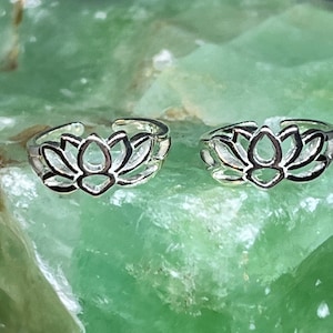 Pair of Sterling Silver Lotus Ear Cuffs