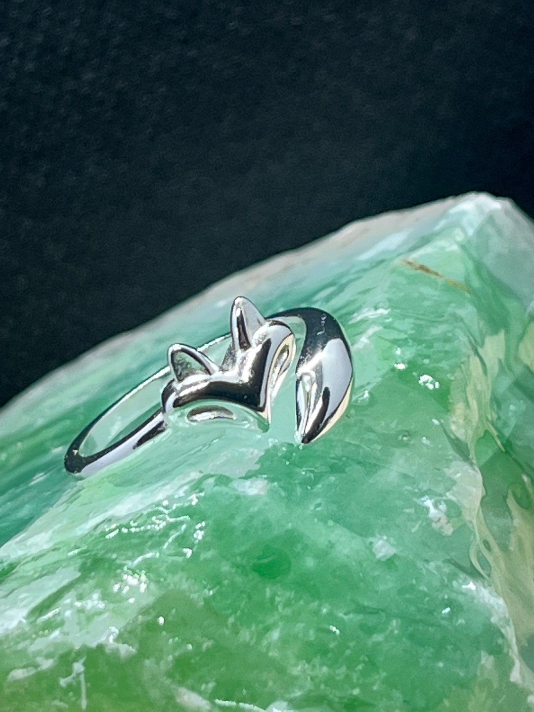 Sterling Silver Adjustable Fox Ring - Etsy