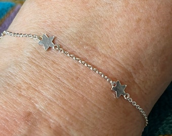 Sterling Silver Bracelet with Star Charms