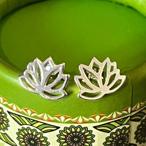 Sterling Silber Lotus Ohrstecker