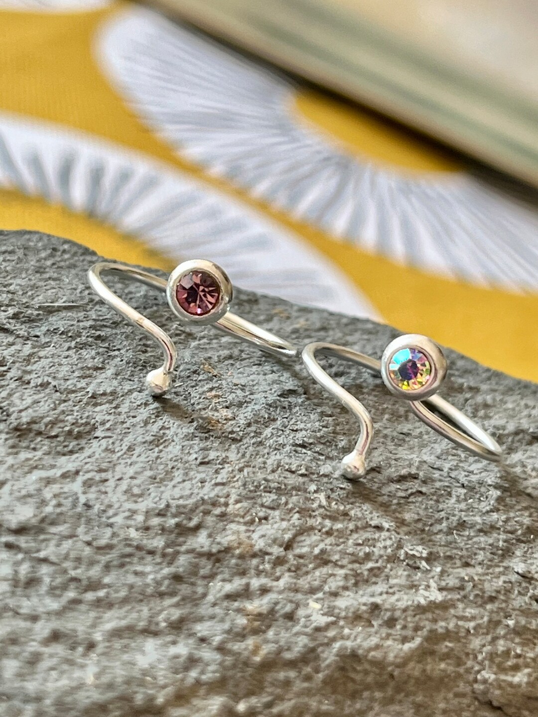 Sterling Silver Adjustable Toe Ring, Decorated With Crystal Glass - Etsy
