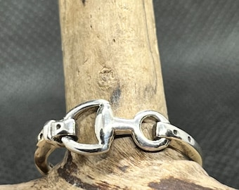 Sterling Silver Horse Snaffle Bit Ring