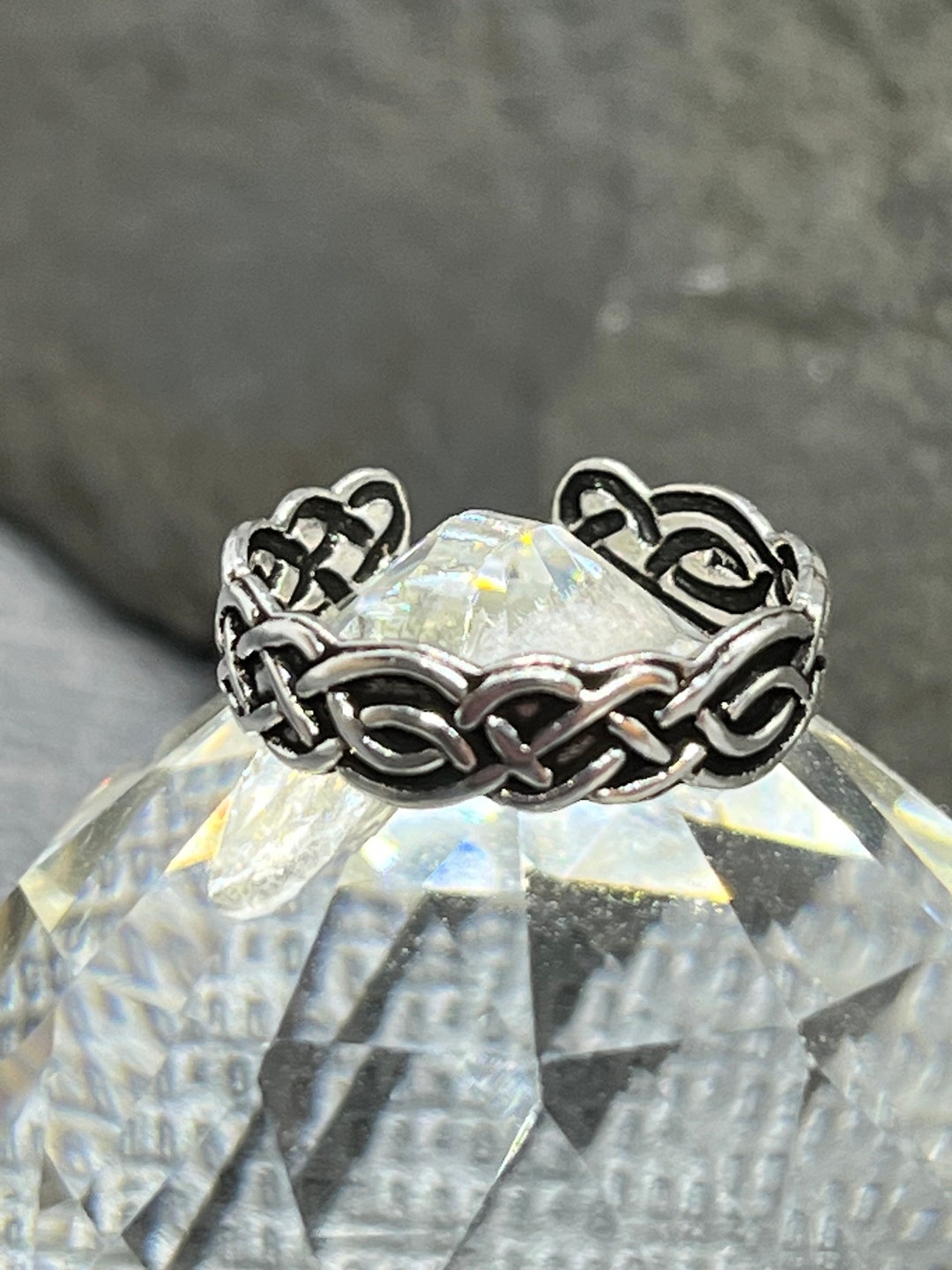 Oxidised Sterling Silver Celtic Weave Adjustable Toe or Pinky Ring - Etsy