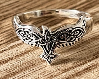 Sterling Silver Celtic Snake Serpent Ring | Star Of David Raven Ring Size 9 | 925 Silver Men's Jewelry - View #7