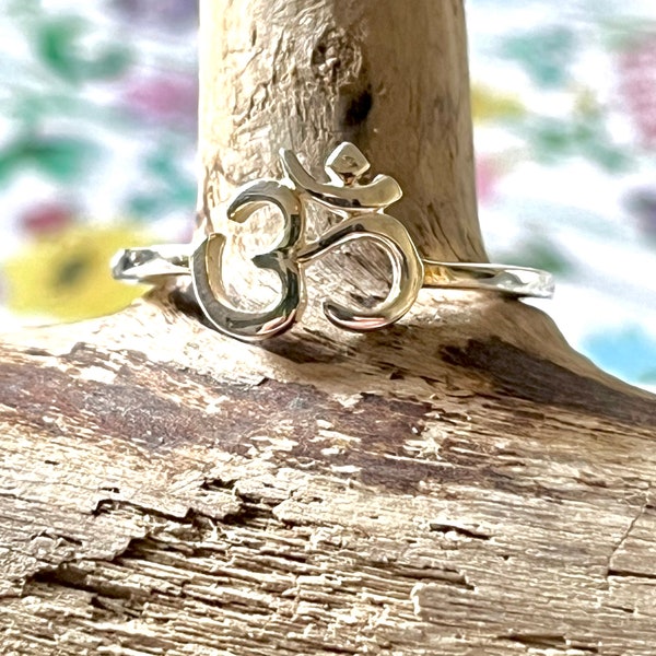 Sterling Silver Om Ring