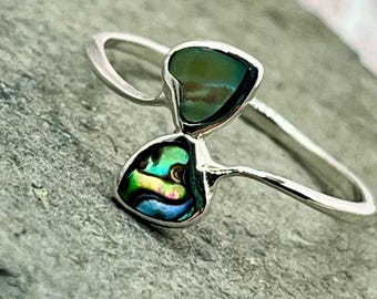 Sterling Silver Heart Shaped Abalone Ring