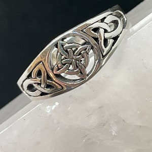 Oxidised Sterling Silver Witches Knot Band