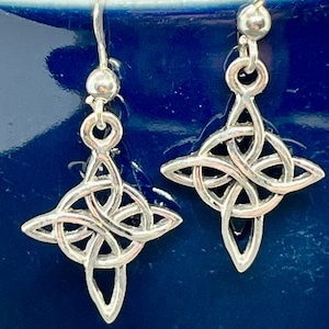 Beautiful Sterling Silver Witches Knot hook earrings