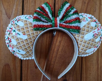 Christmas ice cream and sprinkles Mickey mouse Minnie mouse ears