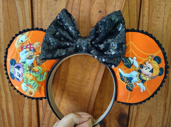 Disney Orange Halloween Mickey Mouse Minnie Mouse Ears - Etsy display picture 1