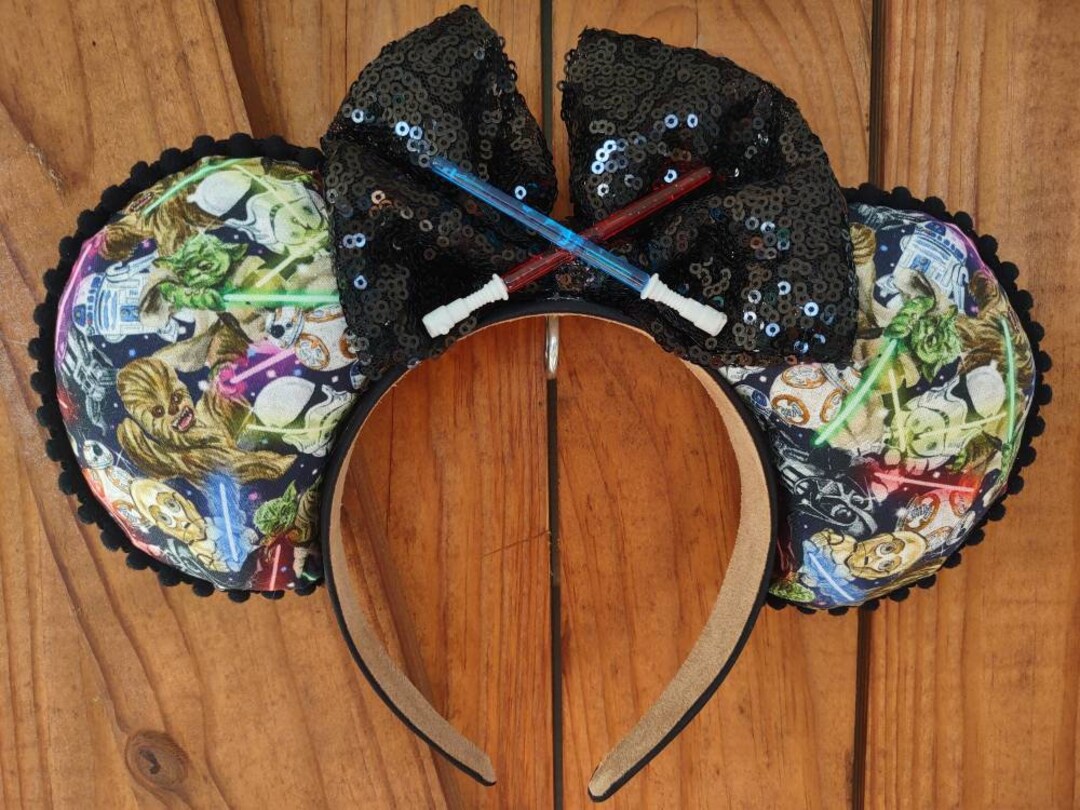 Star Wars Lightsaber Mickey Mouse Minnie Mouse Ears Etsy