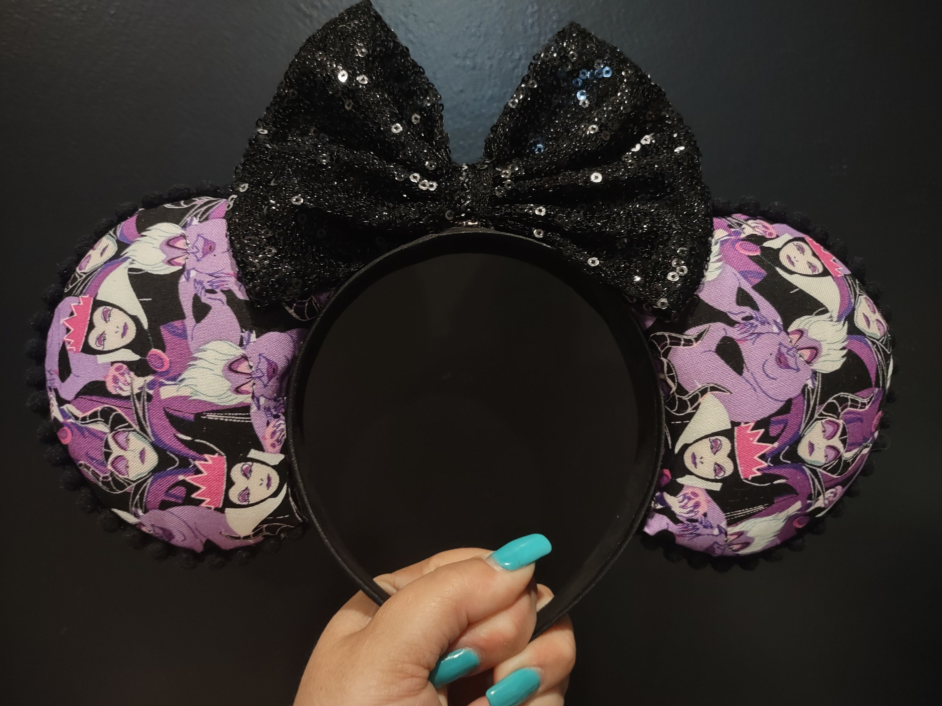 Disney Elegant Black and Purple Minnie Ears Amazon.com: CLGIFT Purple Mickey Ears: flexible headband, 5  main image 4