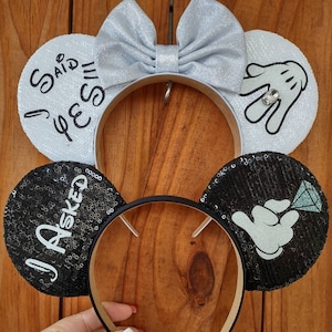 Engagement bride to be Mickey mouse Minnie mouse ears