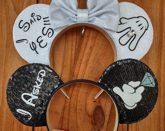 Engagement bride to be Mickey mouse Minnie mouse ears