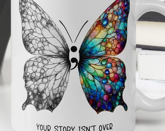 Butterfly 11 oz Glossy Mug - Mental Health Awareness