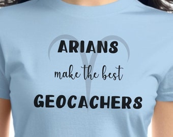 Aries Zodiac Unisex Crewneck T-shirt, Geocaching Tee