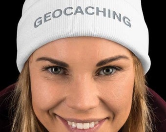 Embroidered Geocaching Knit Beanie, Toque