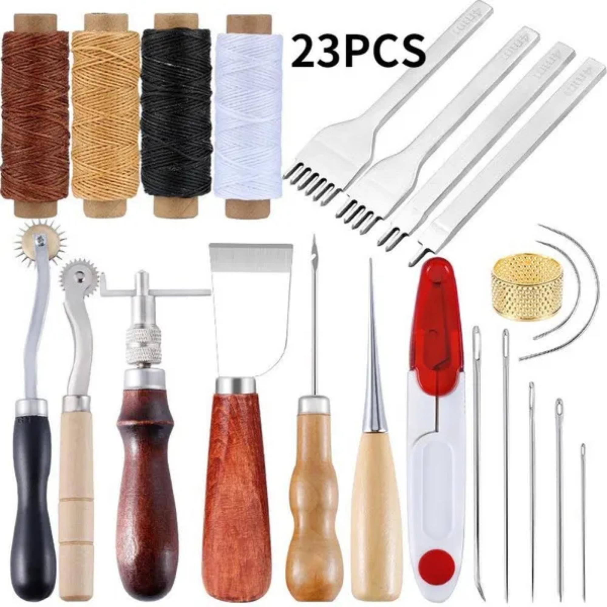 FEPITO 58 Pcs Leather Craft Tools Leather Working Tools Kit DIY