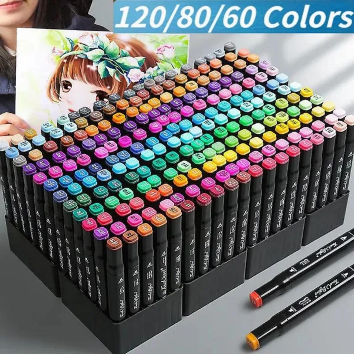 Ohuhu® 72-Color Alcohol-Based Brush-and-Chisel Dual-Tip Art Marker