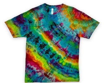 Medium Rainbow Geode Ice Dye T-Shirt: Hand-Dyed Tee