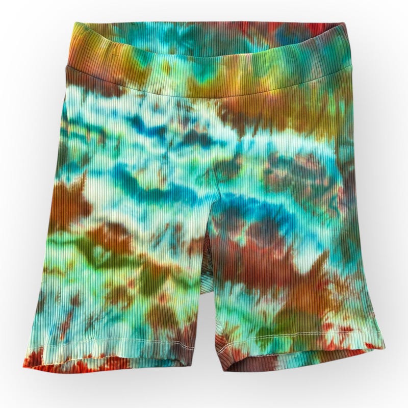 Blue Tie Dye Print Women's Shorts