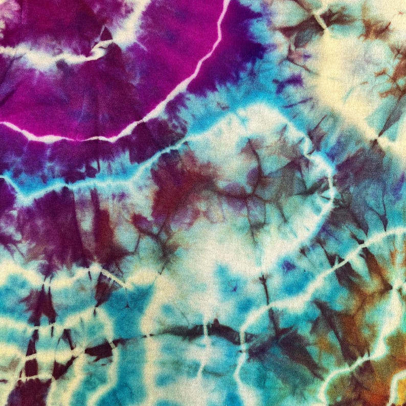 Colorful Hand-Dyed Rainbow Geode Tie Dye T-Shirt, Adult Unisex Size Small