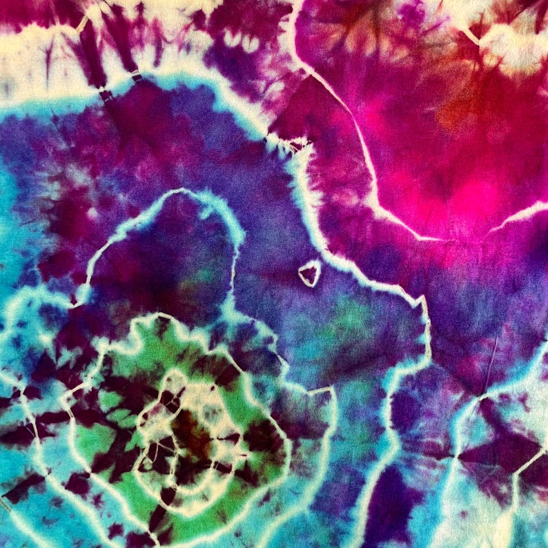 Colorful Hand-Dyed Rainbow Geode Tie Dye T-Shirt, Adult Unisex Size Small