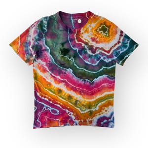 Medium Rainbow Geode Tie Dye T-Shirt, Colorful Multicolor Geode Ice Dye Shirt, Wild Sky Tie Dye Hand-Dyed Clothing, Geode Tie Dye Tee