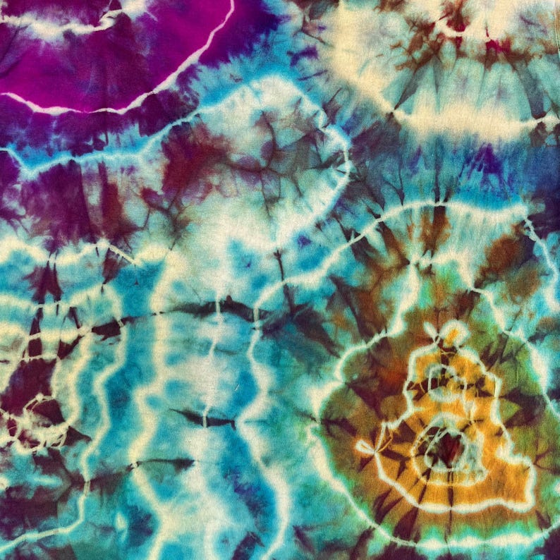 Colorful Hand-Dyed Rainbow Geode Tie Dye T-Shirt, Adult Unisex Size Small
